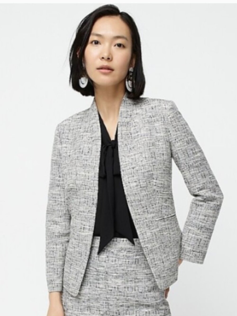 J. Crew Going-out blazer in black-and-white‎ tweed 00